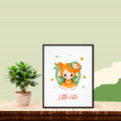 Klein meisje met bloemen foto afdruk