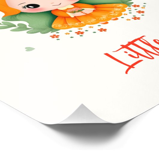 Klein meisje met bloemen foto afdruk (Hoek)