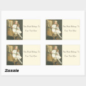  klein meisje met Doll Foto Name Bord Rechthoekige Sticker (Vel)