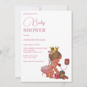 Klein meisje met een kroon Baby shower Kaart (Voorkant)