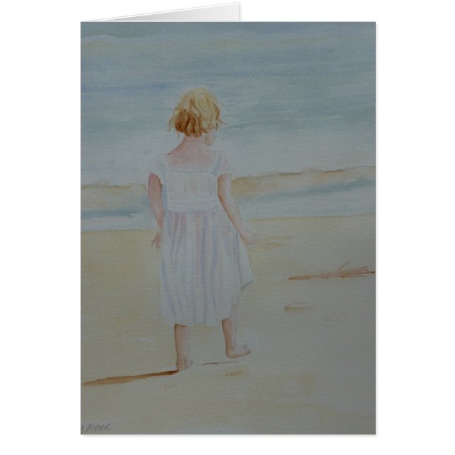Klein meisje met een Zee Art Card (Voorkant)