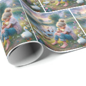 Klein meisje met eenden cadeaupapier (Rol Hoek)