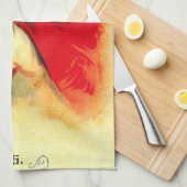 Klein meisje met haar zwarte kat theedoek (Quarter Fold)