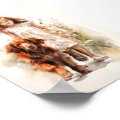 Klein meisje met Ierse Setter Poster (Hoek)