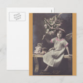 Klein meisje met kerstboom  briefkaart (Voorkant / Achterkant)