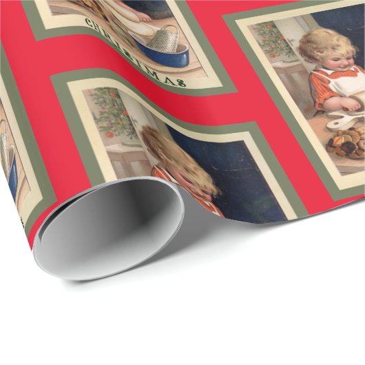  klein meisje met kerstmis cadeaupapier (Rol Hoek)