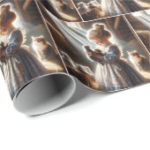 Klein meisje met Kittens Cadeaupapier (Rol Hoek)