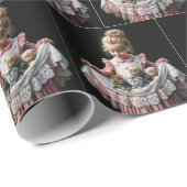 Klein meisje met Kittens in haar Schort Cadeaupapier (Rol Hoek)