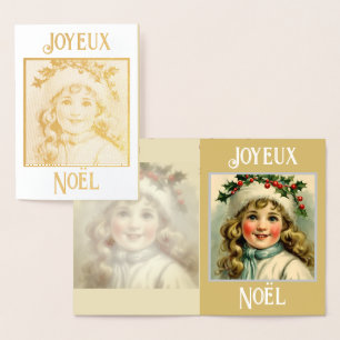  klein meisje met maretak folie kaarten