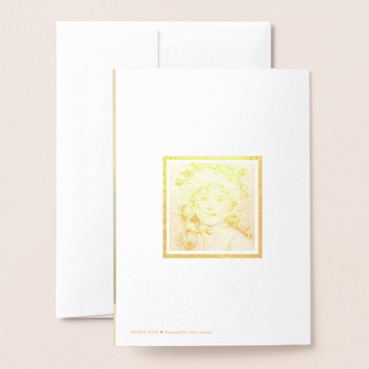  klein meisje met maretak folie kaarten (Met envelop)