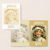  klein meisje met maretak folie kaarten (Display)