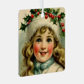  klein meisje met maretak metalen ornament (Voorkant Rechts)