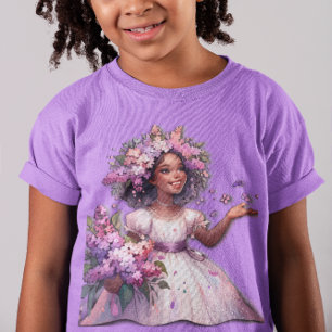 Klein Meisje Met Mooie Lente Bloemen T-shirt