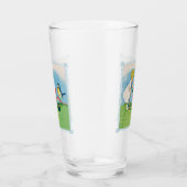 Klein meisje met paasjongen Lily Bloemvogel Glas (Rechts)