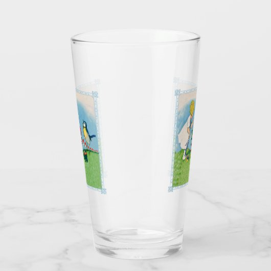 Klein meisje met paasjongen Lily Bloemvogel Glas (Rechts)