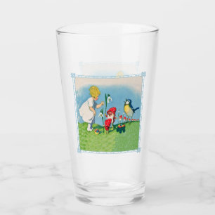 Klein meisje met paasjongen Lily Bloemvogel Glas