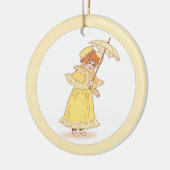 Klein meisje met paraplu-ornament keramisch ornament (Links)