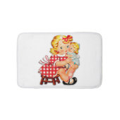 Klein meisje met  pop badmat (Voorkant)