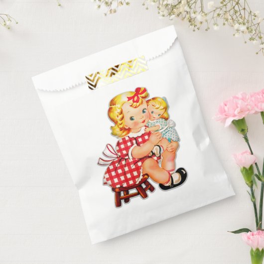 Klein meisje met  pop bedankzakje (Gezegeld)