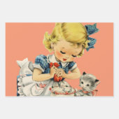 Klein meisje met  pop inpakpapier vel (Voorkant 2)