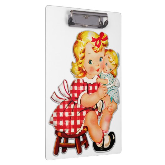 Klein meisje met  pop klembord (Rechts)