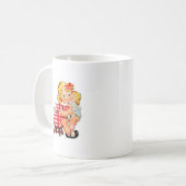 Klein meisje met  pop koffiemok (Voorkant links)