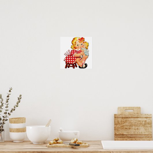 Klein meisje met  pop poster (Keuken)