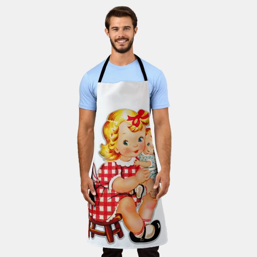 Klein meisje met pop schort (Gedragen)