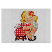 Klein meisje met  pop snijplank (Voorkant)