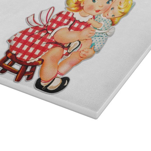 Klein meisje met  pop snijplank (Hoek)