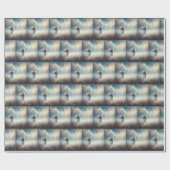 Klein meisje met rode ballon cadeaupapier (Vlak)