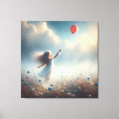 Klein meisje met rode ballon canvas afdruk (Voorkant)