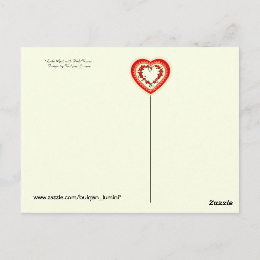 Klein meisje met roze rozen Moederdag Briefkaart (Achterkant)