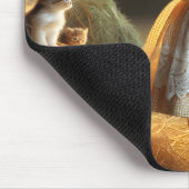 Klein meisje met schuur Kittens Muismat (Hoek)