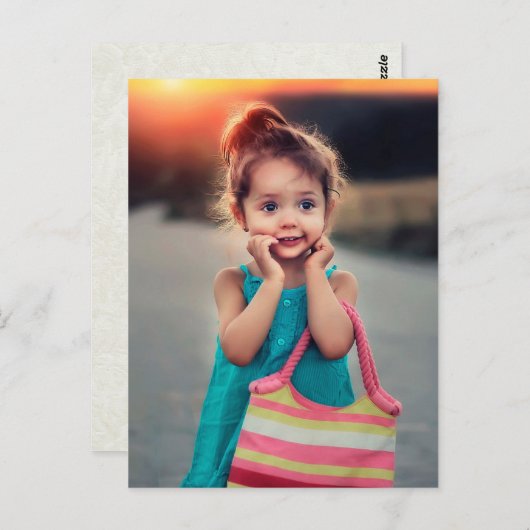 Klein meisje met striptas briefkaart (Voorkant / Achterkant)