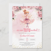 Klein meisje met tutu ballerina jurk Baby shower Kaart (Voorkant)
