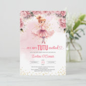 Klein meisje met tutu ballerina jurk Baby shower Kaart (Staand voorkant)