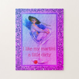klein meisje met vuile martini legpuzzel