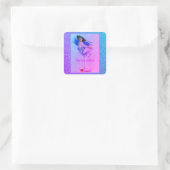 klein meisje met vuile martini vierkante sticker (Tas)