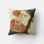 Klein Meisje Muffet & Spin, Klassieke Moeder de Ga Kussen (Achterkant)