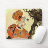 Klein Meisje Muffet & Spin, Vintage Moeder de Gans Muismat (Met muis)