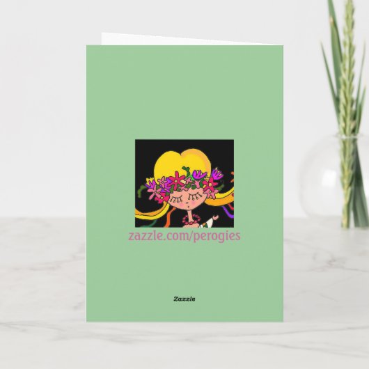 Klein meisje Oekraïense volkskunst Kaart (Achterkant)