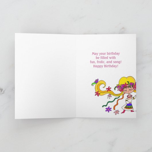 Klein meisje Oekraïense volkskunst Kaart (Binnen)