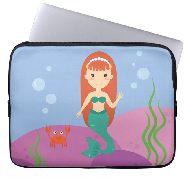 Klein meisje onder water laptop sleeve (Voorkant)
