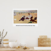 klein meisje op het strand gebrand door Edgar Dega Poster (Keuken)