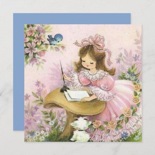 klein meisje op paddenstoel (Voorkant / Achterkant)