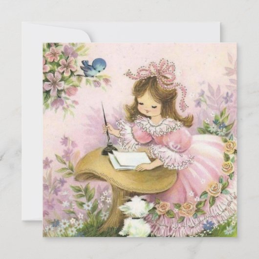 klein meisje op paddenstoel (Voorkant)