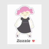 Klein Meisje (Paarse) Sticker (Vel)