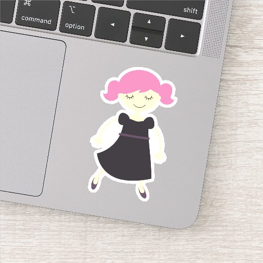 Klein Meisje (Paarse) Sticker (Detail)