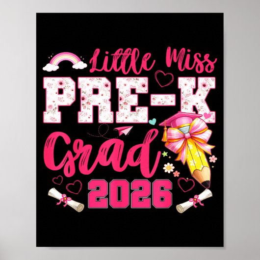 Klein meisje pre-k afgestudeerd 2026 coquette kleu poster (Voorkant)